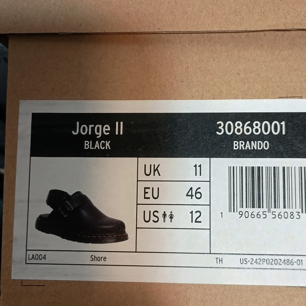 Dr. Martens Jorge II Clogs Black Leather Slingback Mules